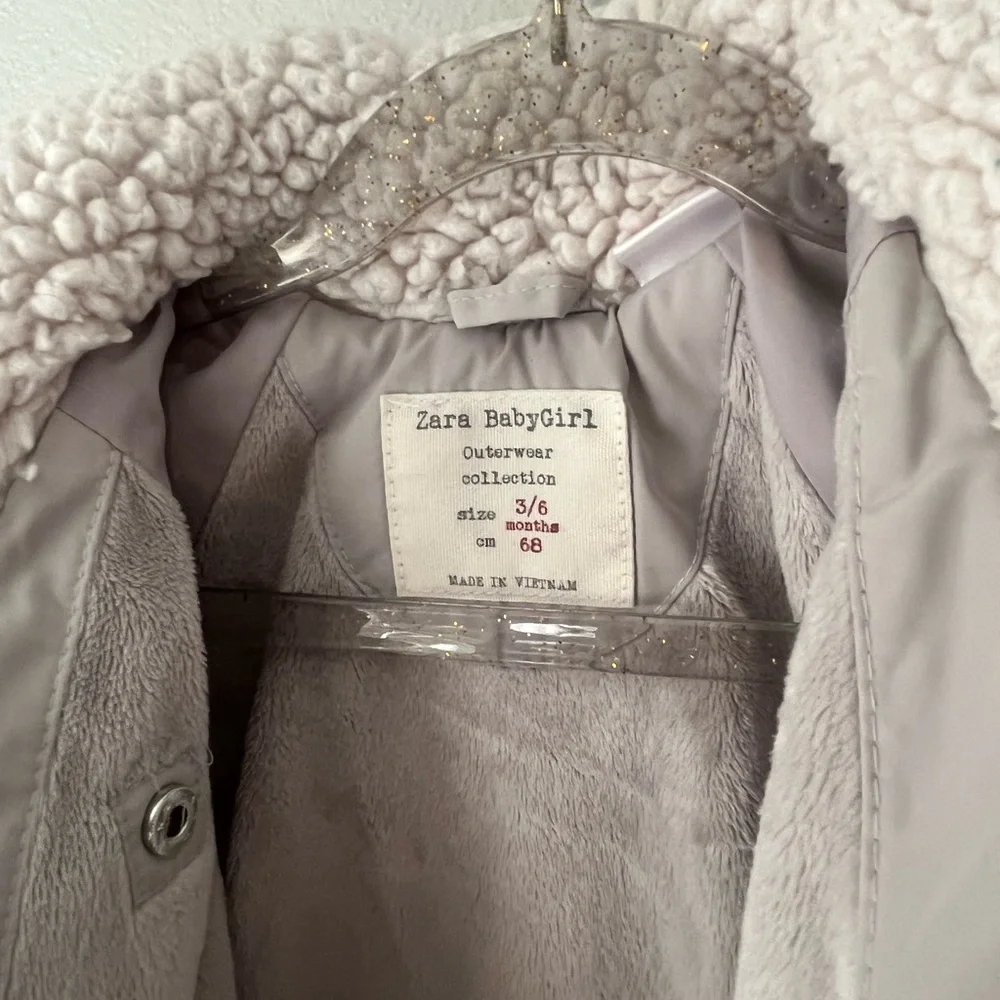 Zara baby girl jacket with Sherpa collar - Picture 9 of 13